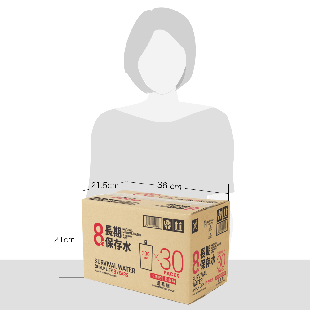 箱サイズイラスト（21.5cm × 36cm × 高さ21cm）